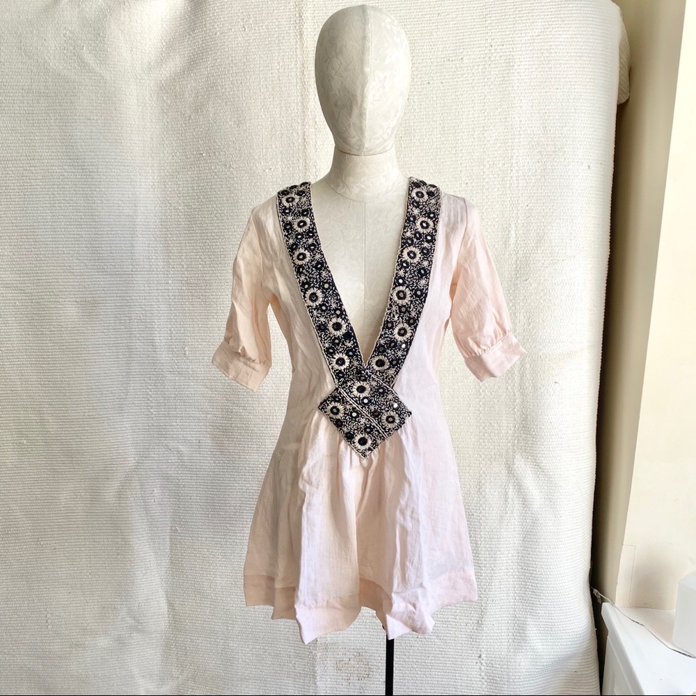 Alice McCall Plunging Embellished Boho Mini Dress - Picture 3 of 8